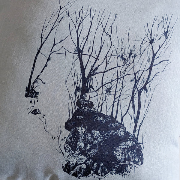 Trees and moss Linen Cushion