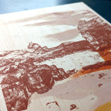 The Bathing House Screenprint on plywood