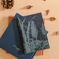 A6 hand printed, hand stitched notebook (trees)