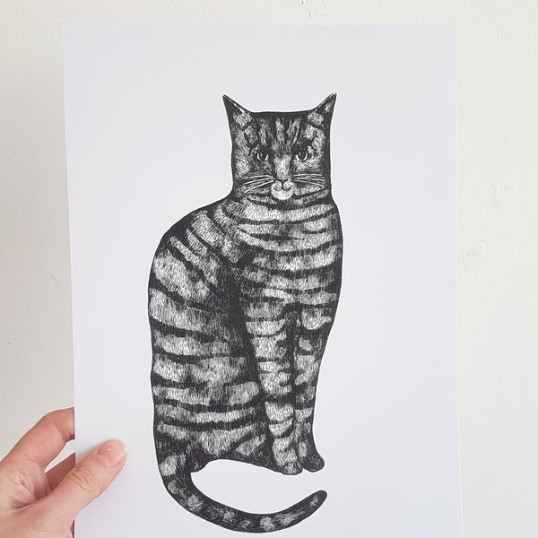 Digital Monty Cat Print