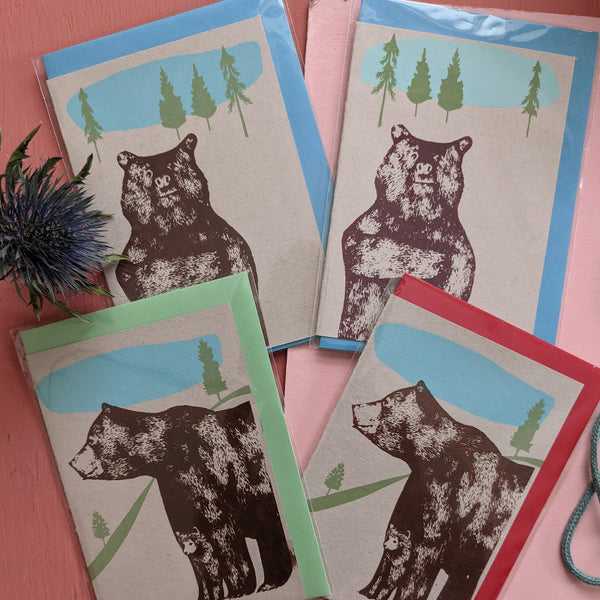 Card Pack- bears; four cards, two designs
