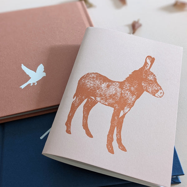 Donkey hand printed A6 notebook